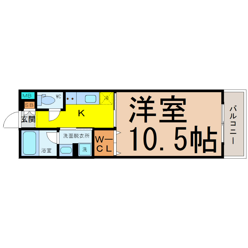 名古屋市熱田区比々野町のマンションの間取り