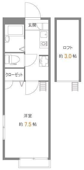 昭島市玉川町のアパートの間取り