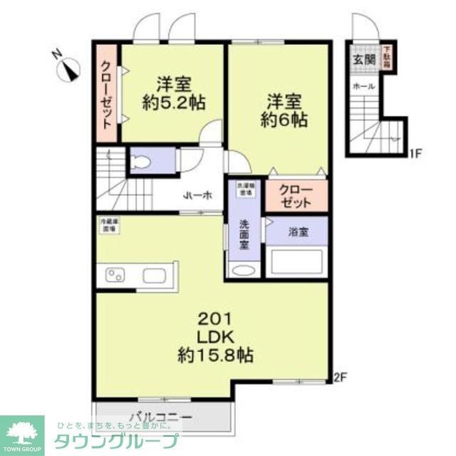 西多摩郡瑞穂町大字殿ケ谷のアパートの間取り