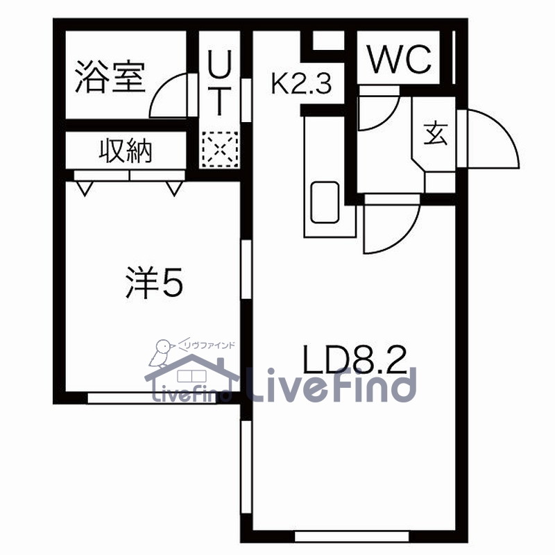 札幌市中央区南二条東のマンションの間取り