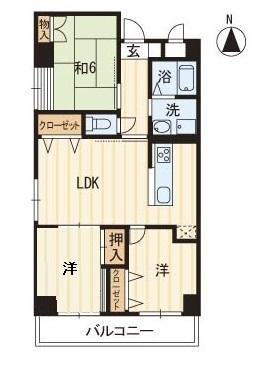 高松市伏石町のマンションの間取り