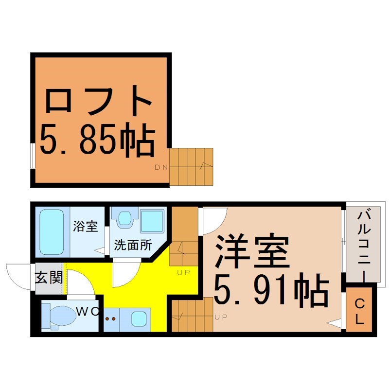 【名古屋市中川区小本本町のアパートの間取り】