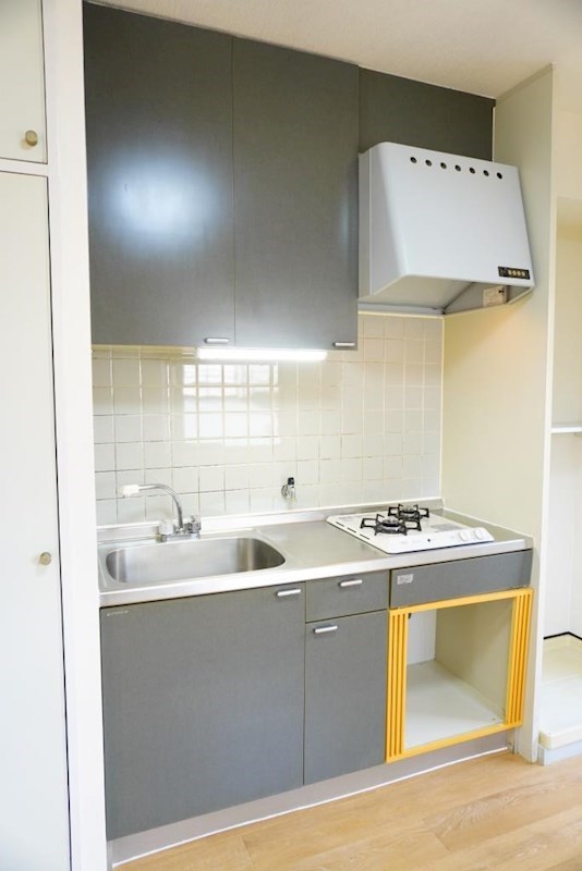 キッチン　2口ガスコンロ付システムキッチンでお料理ラクラク