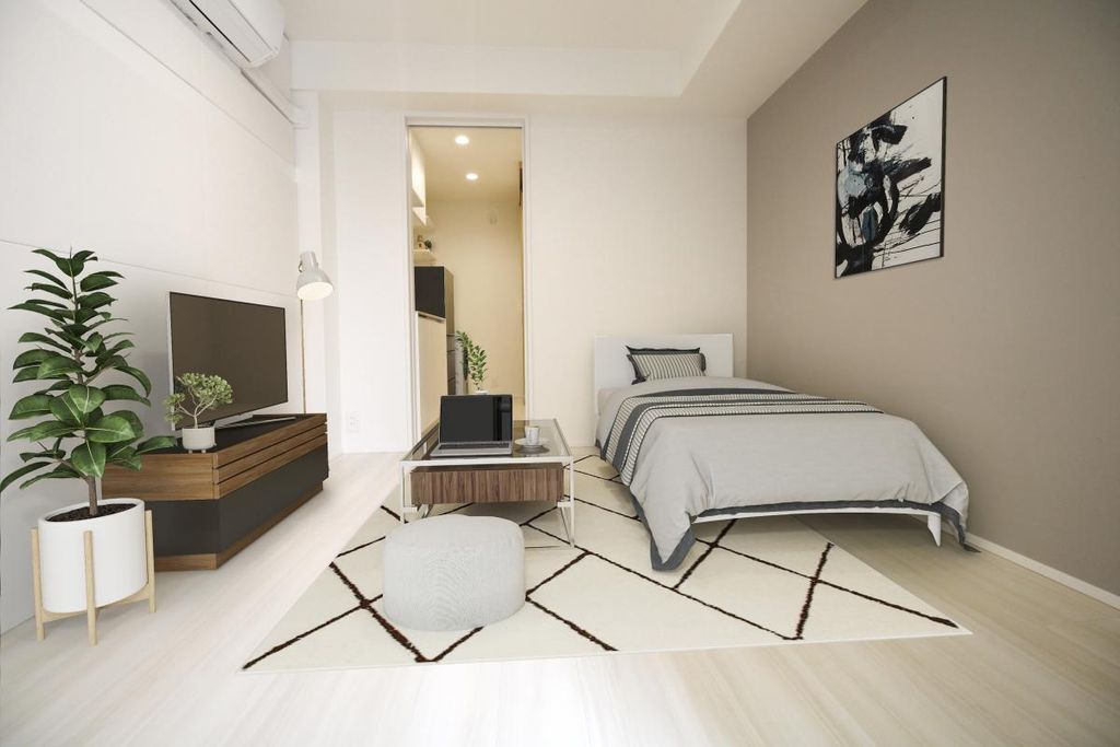 居室・リビング　家具配置のイメージ写真です。実際に家具はつきません