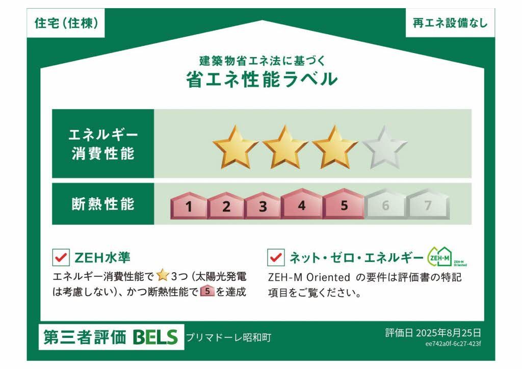 建物外観　省エネラベル