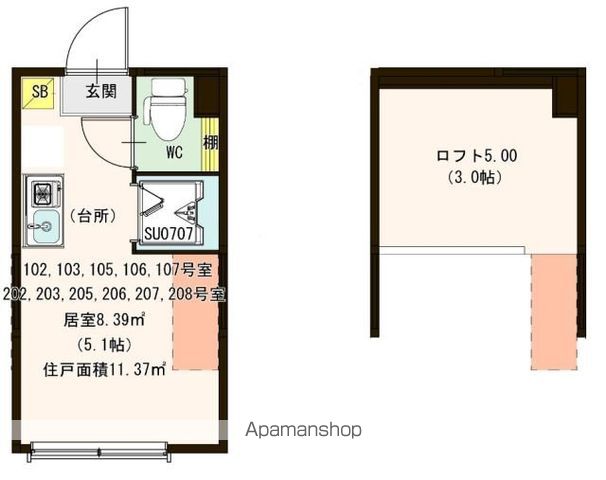 京王井の頭線 久我山駅 徒歩7分 2階建 築6年の間取り写真