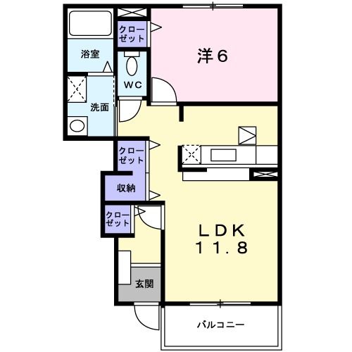 マルベリー Aの間取り写真