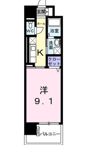 ＪＲ京浜東北線 川崎駅 徒歩9分 10階建 築16年の間取り写真