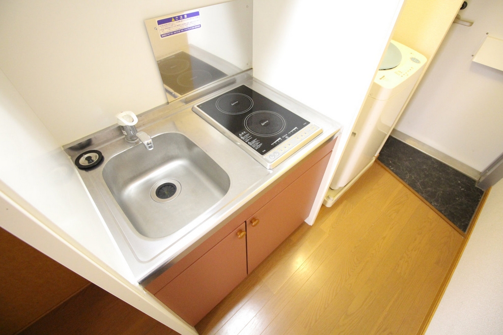 キッチン　２口の電気コンロ付きキッチン♪