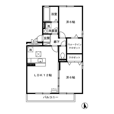 リビングタウンひたち野　Ａの間取り