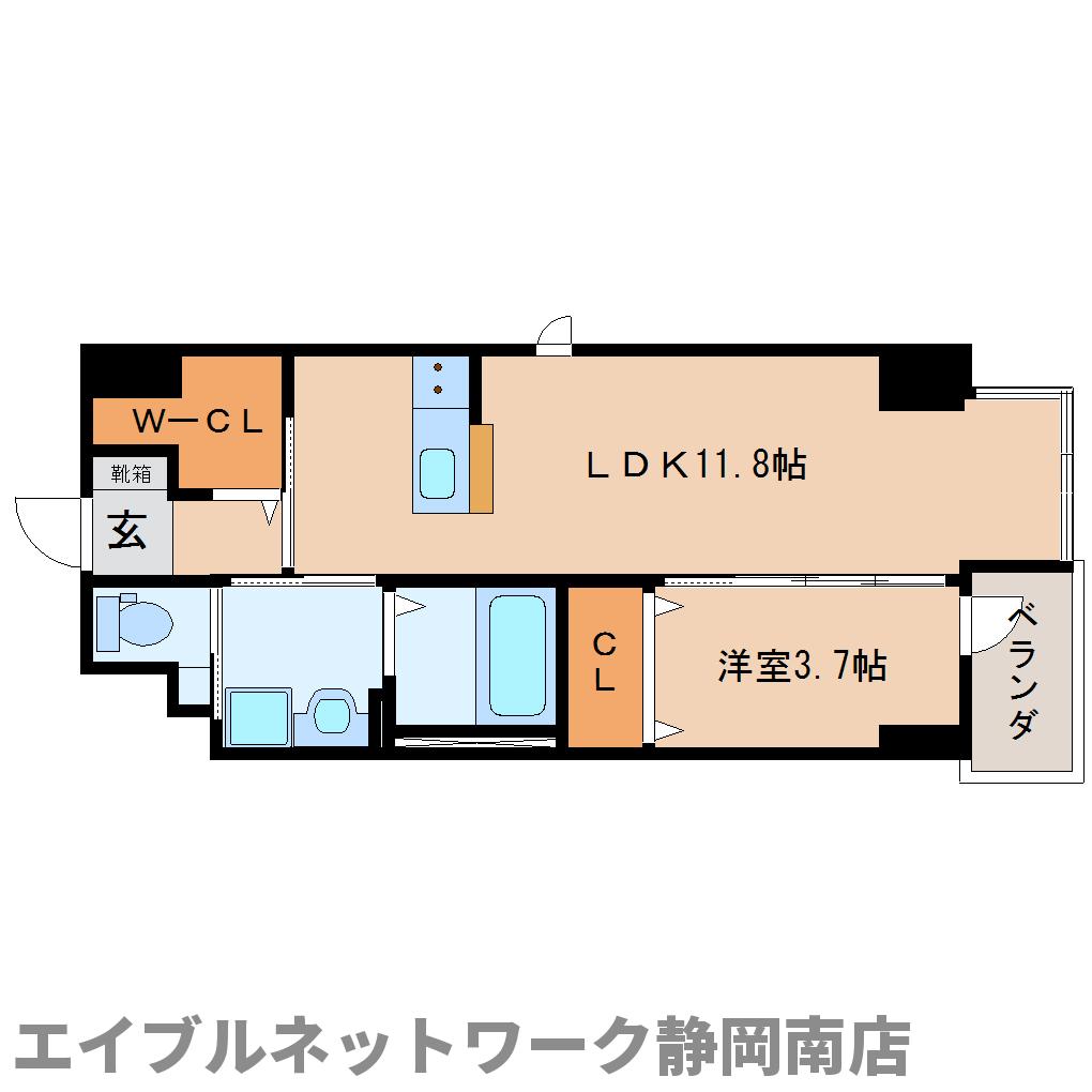 静岡市駿河区馬渕のマンションの間取り