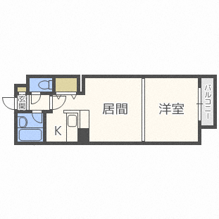 札幌市東区北二十二条東のマンションの間取り