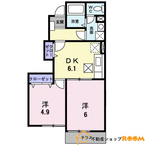 グランデール花宗 壱番館の間取り