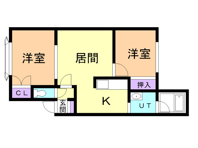 苫小牧市のぞみ町のアパートの間取り