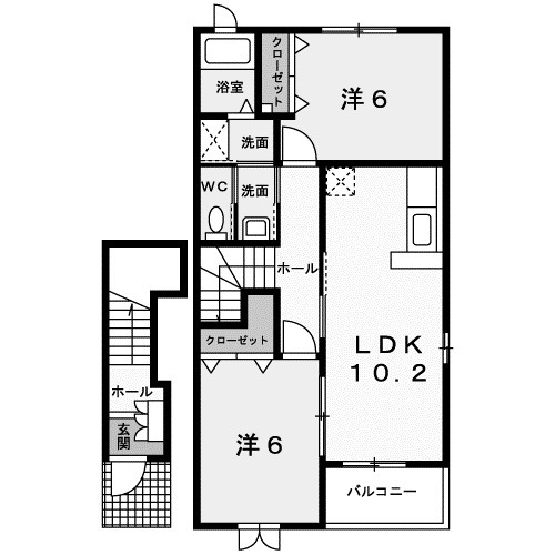 古河市大山のアパートの間取り