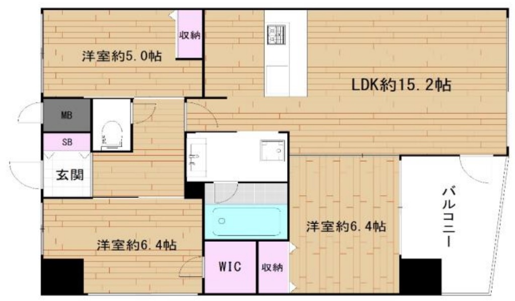 大阪市北区曾根崎のマンションの間取り