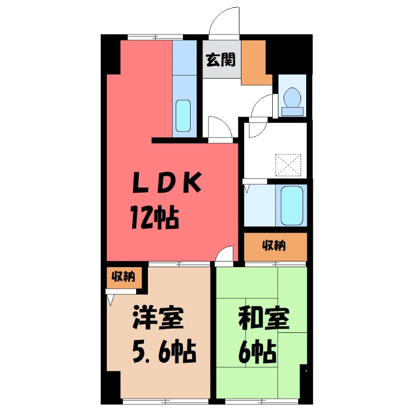 宇都宮市桜のマンションの間取り