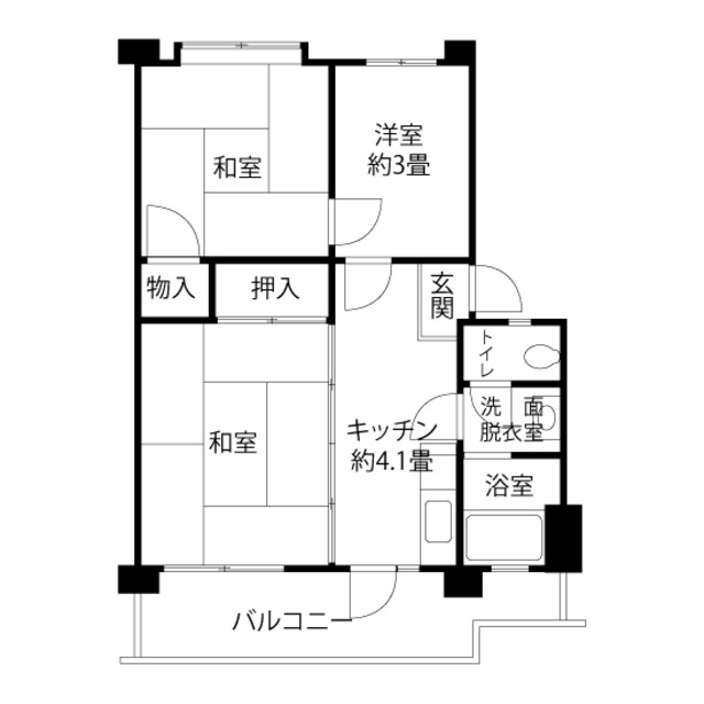 ＪＫＫ東京　町田木曽住宅ハ２２の間取り