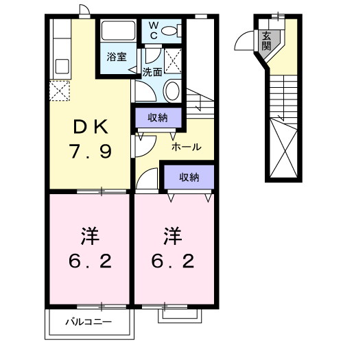 クレセント佃Ｅ（イースト）の間取り