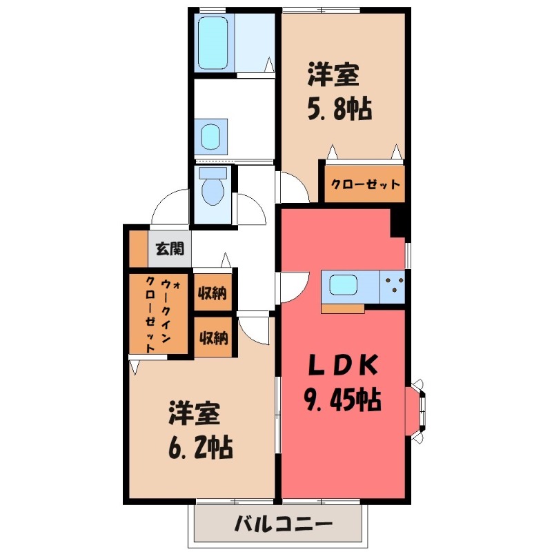 サンパークヒルズ Bの間取り