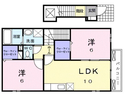 高松市多肥上町のアパートの間取り