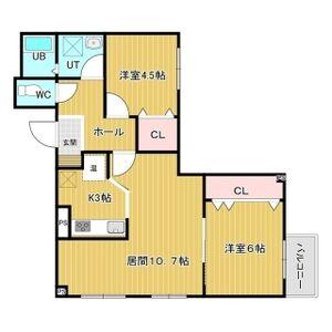 函館市湯川町のマンションの間取り