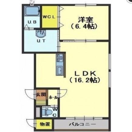 北斗市七重浜のアパートの間取り