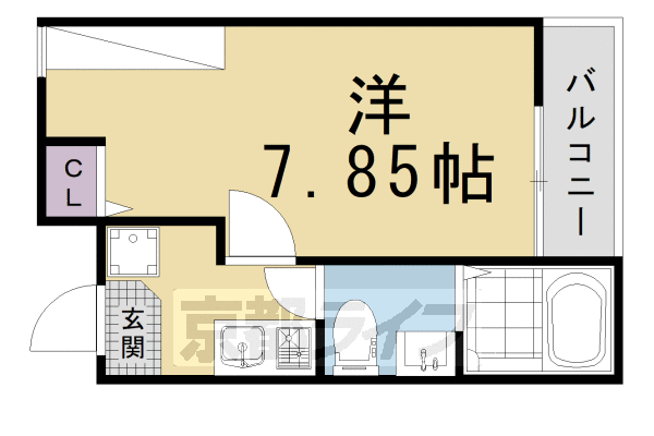 京都市上京区妙顕寺前町のマンションの間取り