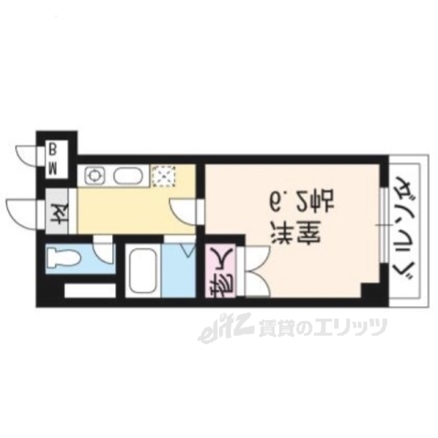 京都市左京区田中関田町のマンションの間取り