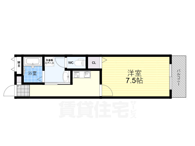 大阪市東淀川区淡路のマンションの間取り