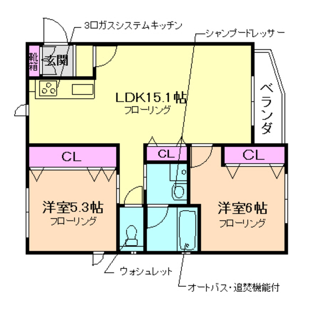 コートヤードハウス石橋の間取り