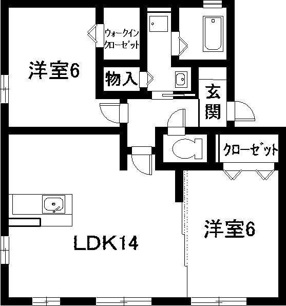 名古屋市中川区戸田のアパートの間取り