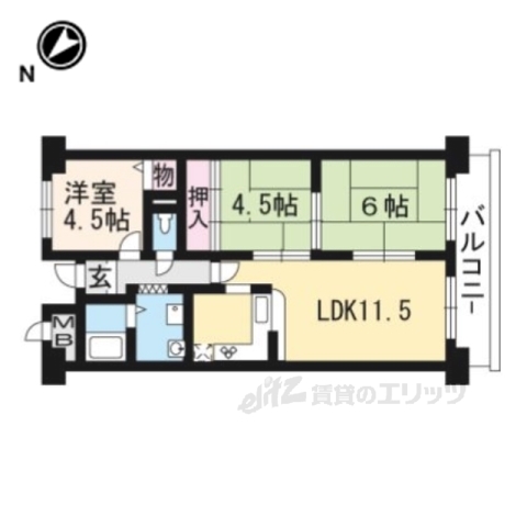 守山市勝部のマンションの間取り