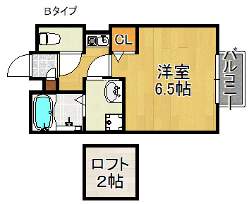 泉佐野市南中岡本のアパートの間取り