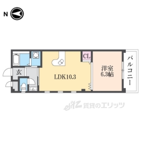 枚方市伊加賀寿町のマンションの間取り