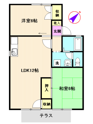 セジュール星ヶ丘の間取り