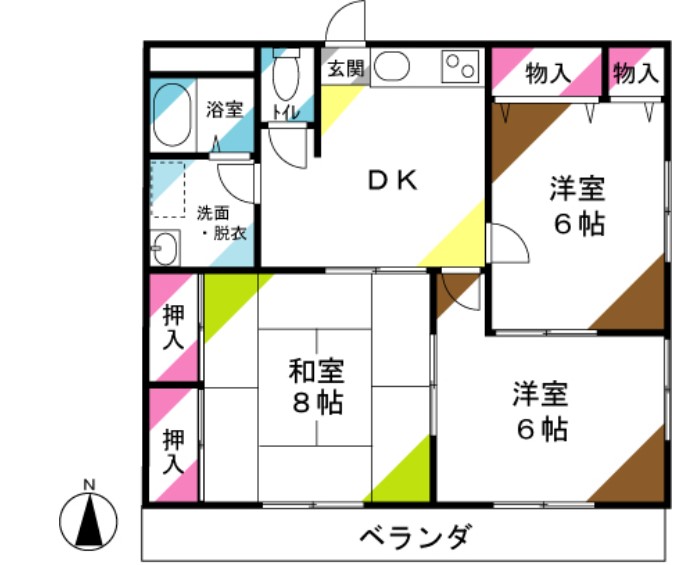 白石コーポBの間取り