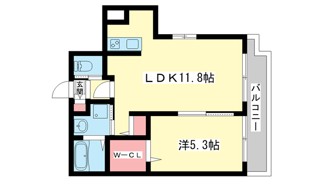 大和郡山市野垣内町のアパートの間取り