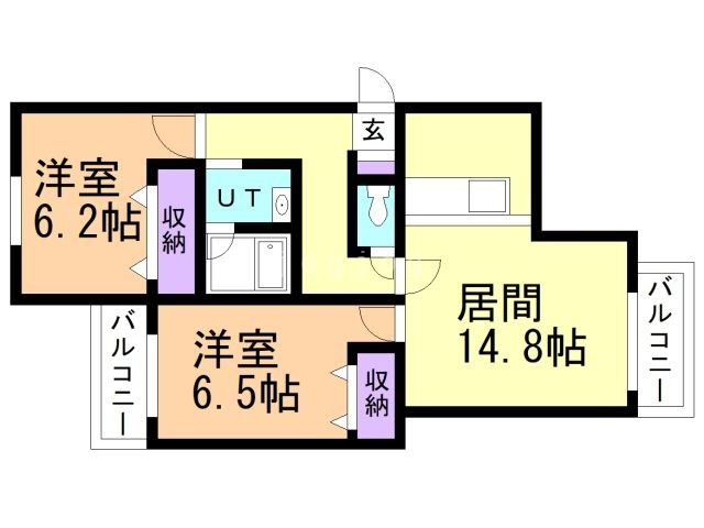 札幌市南区南三十五条西のマンションの間取り