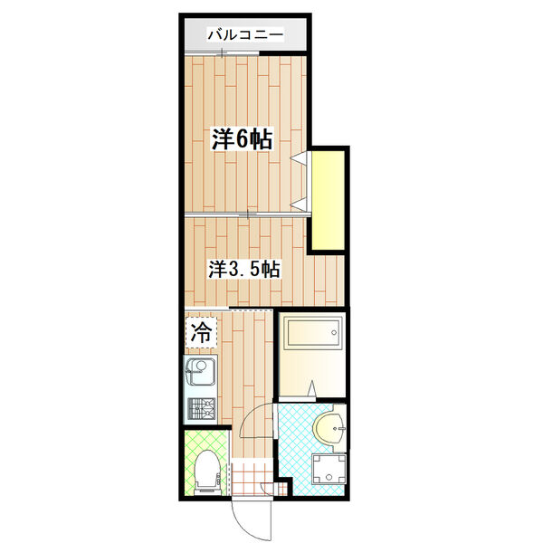 【仙台市青葉区木町のアパートの間取り】