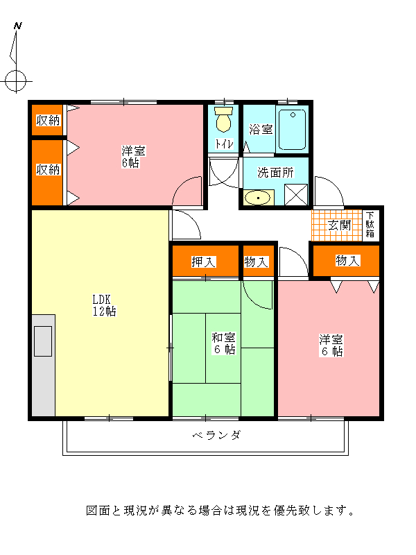 エディタウン五枚浜Ｅの間取り