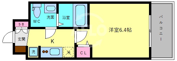 【大阪市東成区神路のマンションの間取り】