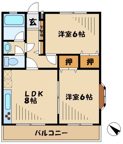 八王子市大塚のアパートの間取り