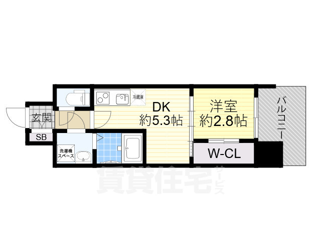 大阪市浪速区敷津西のマンションの間取り