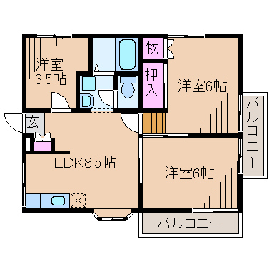 セゾン住吉Ｂの間取り