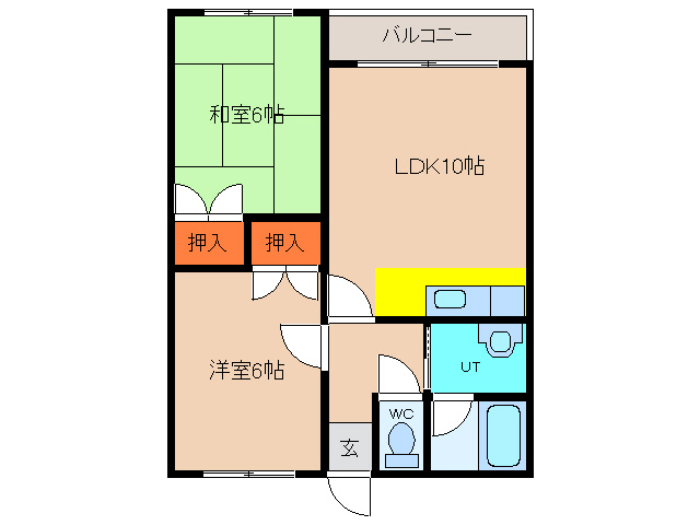 北斗市追分のアパートの間取り