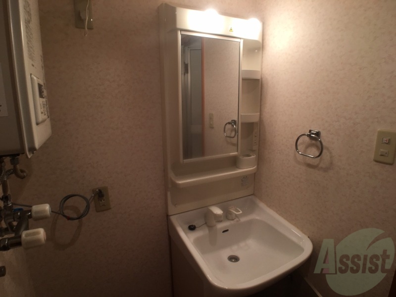 洗面設備　独立洗面台です。大きくてよいですね。シャンプーもできます。