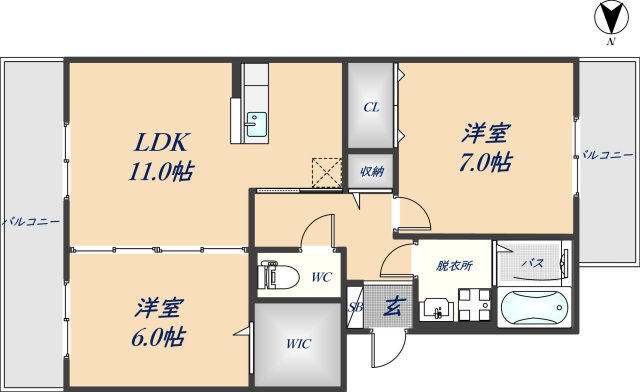 レフィナードカルチェD棟の間取り写真