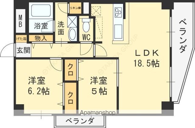 ＪＲ片町線 鴫野駅 徒歩6分 6階建 築17年の間取り写真