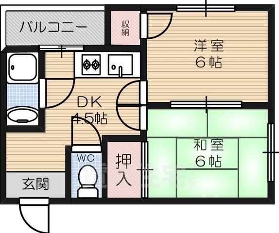 堺市堺区向陵西町のマンションの間取り